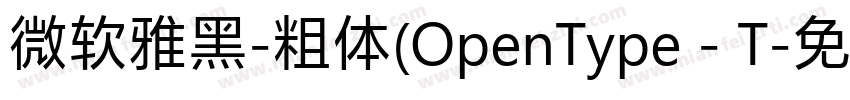 微软雅黑-粗体(OpenType - T字体转换